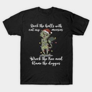 Christmas Carol Singer Cat Gift Fun Cats Caroler Fa Ra La T-Shirt